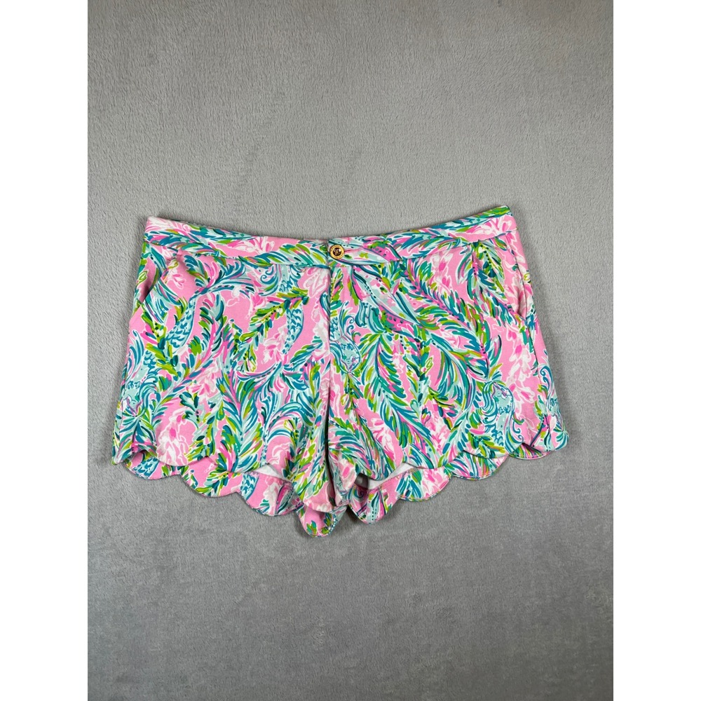 Lilly Pulitzer Buttercup Scallop Hem Shorts King of Prussia Pink Green Blue 16